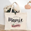 Thank You Grandma for All These Magical Moments Printed Women Tote Bag Canvas Shopping Bags Female Shoulder Bag Gift for Mamie 3