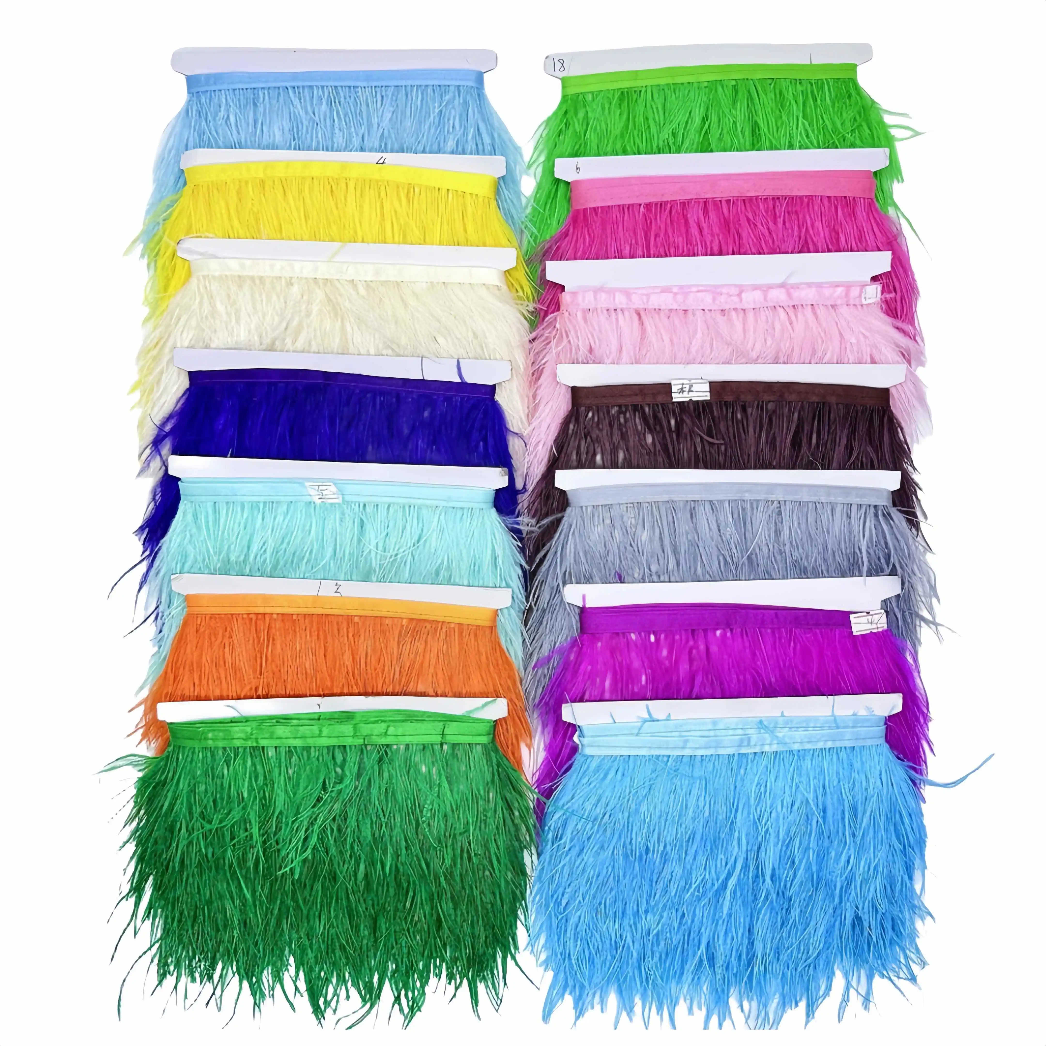 39.37inch White ostrich Feather Trim Ribbon 8-10cm Feathers Fringe DIY Crafts Sewing Clothing Party Wedding Decorations