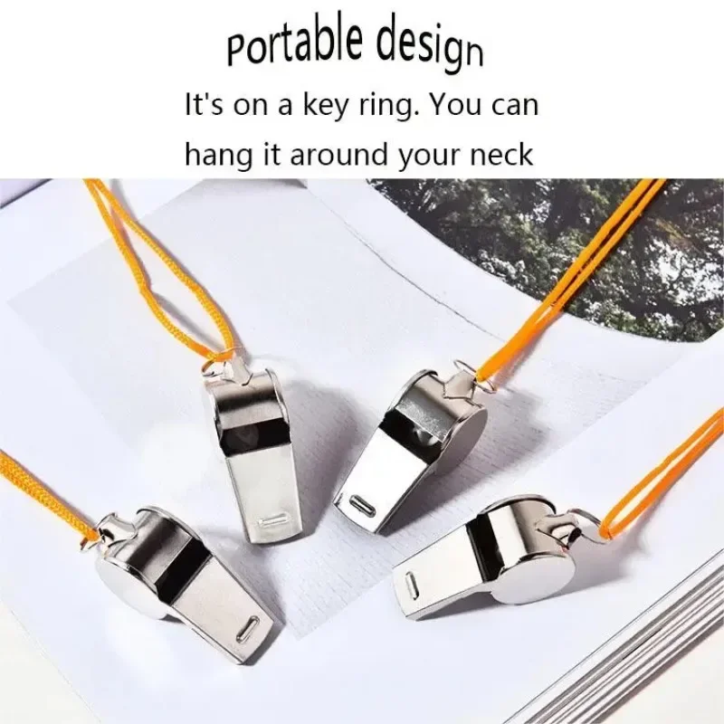 Referee Whistles Metal Whistles Stainless Steel Metal Sports Sports Equipment With Lanyards Referee Tools 1PC sports whistle,metal whistle