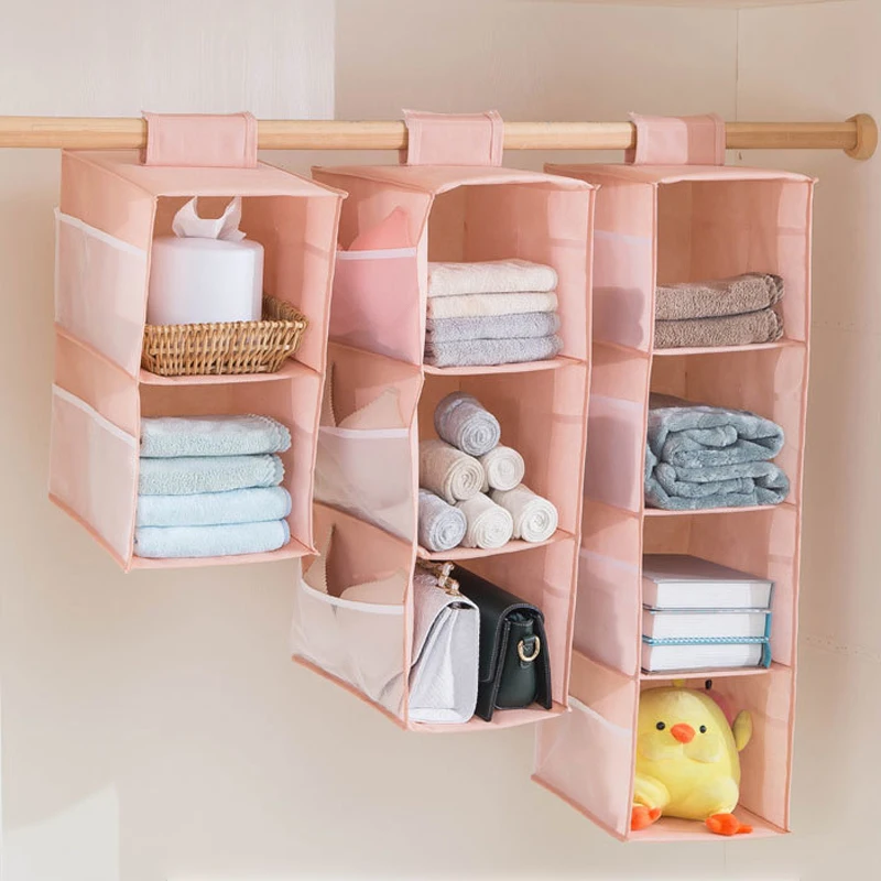 Multi-Layer Hanging Closet Organizer Hanging Bag/Shelf Foldable