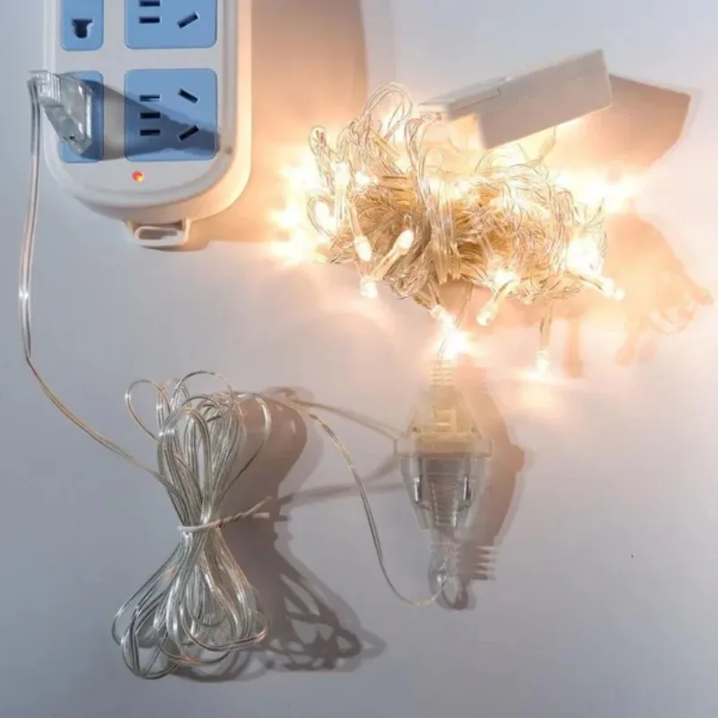 Power Extension Cable 1 Pc 3M/5M EU Plug Transparent Led Light String Extension Cord for Party String Light