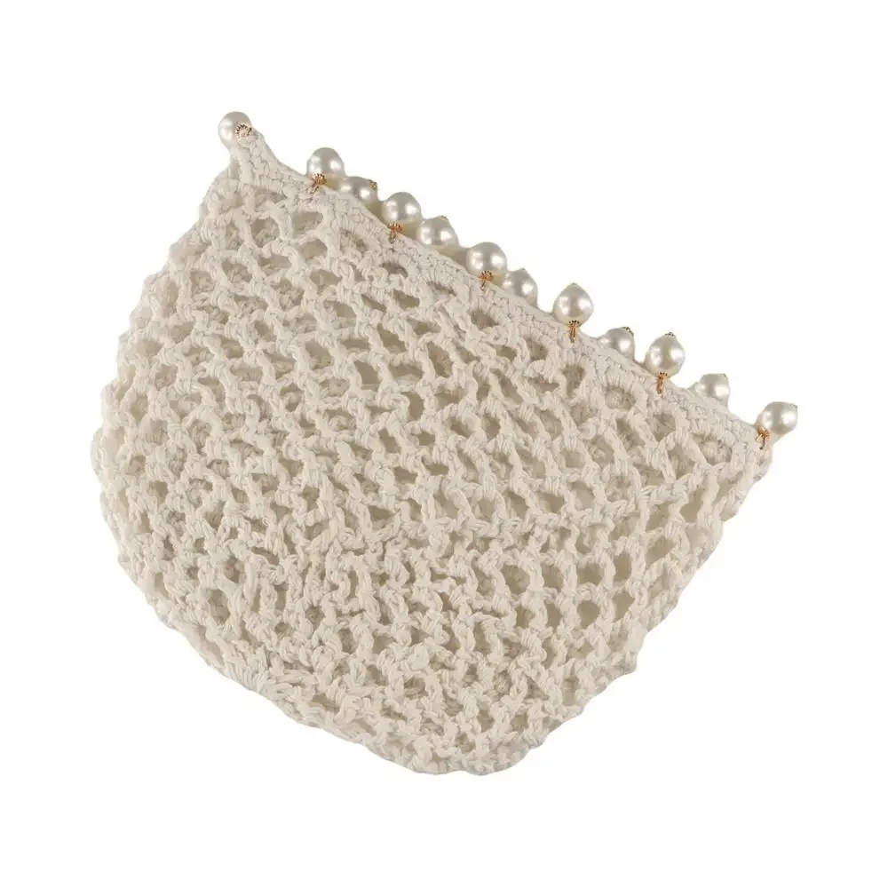 Mode Runde Perlen Gestrickte Hut Häkeln Perle Fransen Gewebt für Frauen Reisen Vielseitig Hohl Atmungsaktive Retro Beanies Kappe – Detail 8