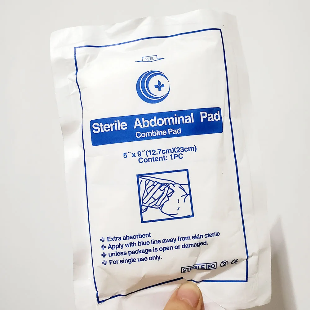 

1pc Sterile Abdominal Pad ABD Combine Pads 5"x9" Wound Dressing For Travel Outdoor Camp Tactical First Aid Kits Accessories