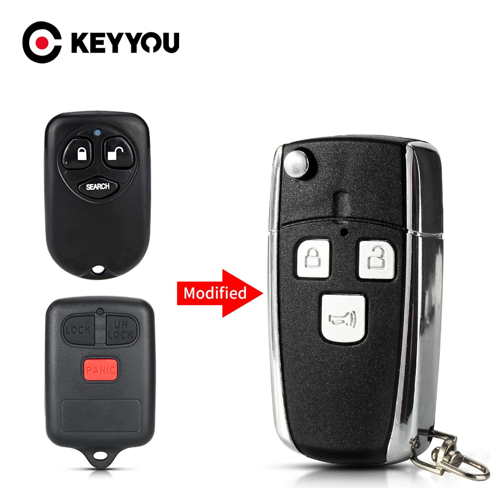 

Брелок KEYYOU для Toyota Vios, замена автомобильного ключа с 3 кнопками, модифицированный флип-брелок, неострое лезвие, пульт дистанционного управления, Корпус Ключа