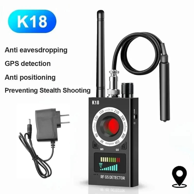 Signal Detector K18 Multi-function Anti-Candid Cam Wireless Lens Device Finder 1MHz-6.5GHz GSM Audio Bug Finder GPS Signal RF Tracker Detect