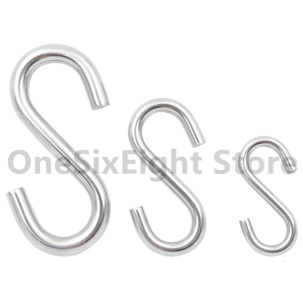 

S Shape Hanging Hooks Heavy Duty Solid 304 Stainless Steel Hook for Kitchen Room