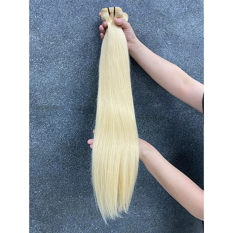 613 Blonde Hair Brazilian Straight Virgin Double Drawn Bundles Human Hair Weaves Bundles 10" to 30" Honey Blonde Extension