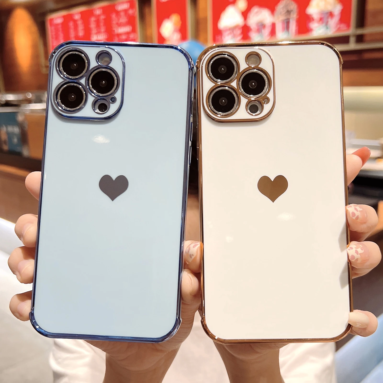 Чехол для телефона LOVECOM с боковым сердечком iPhone 12 Pro 11 Max XR X XS 7 8 Plus мягкий чехол из