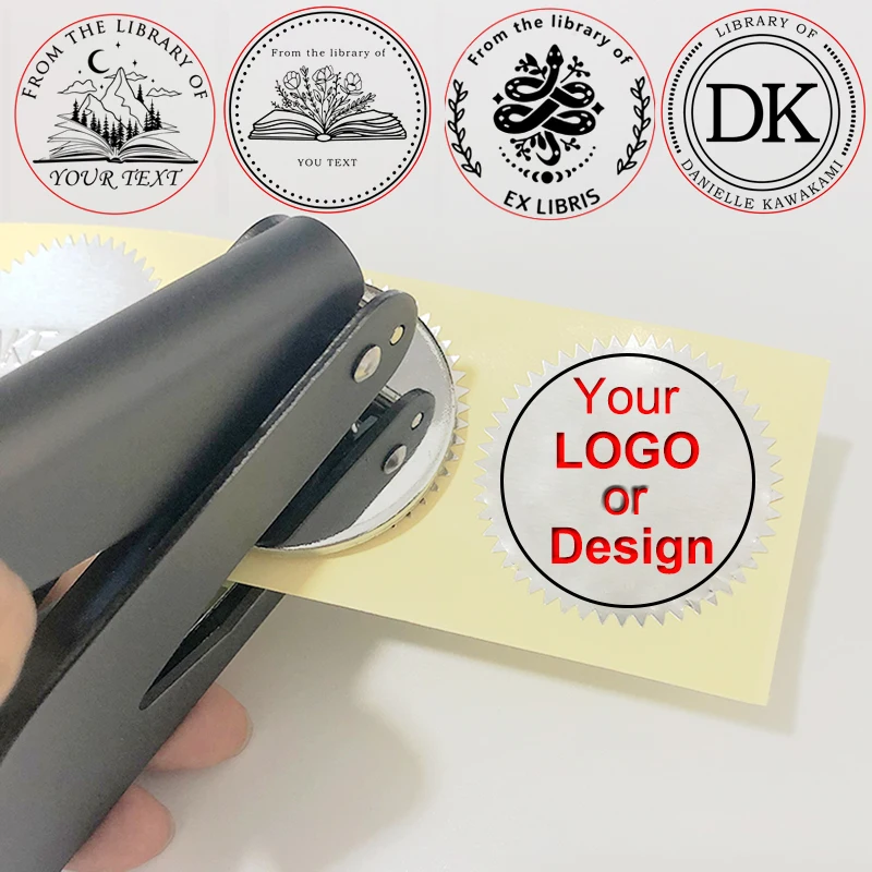 LibraryBookEmbosserStampCustomLOGOYourOwnDesignEmbosserseals