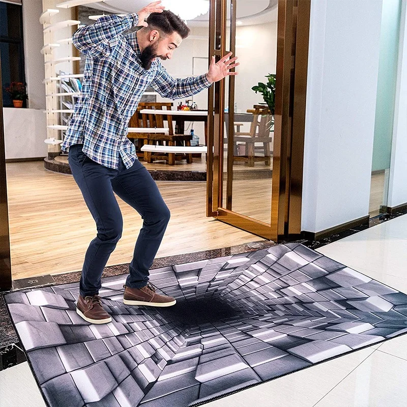 3D Optical Illusion Non-Slip Floor Mat for Home Entrance