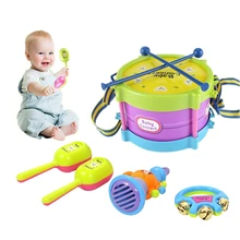 

5 Pieces of Children's Drum Trumpet Toy Music Percussion Band Kit Early Education Educational Toy Baby Gift for Children