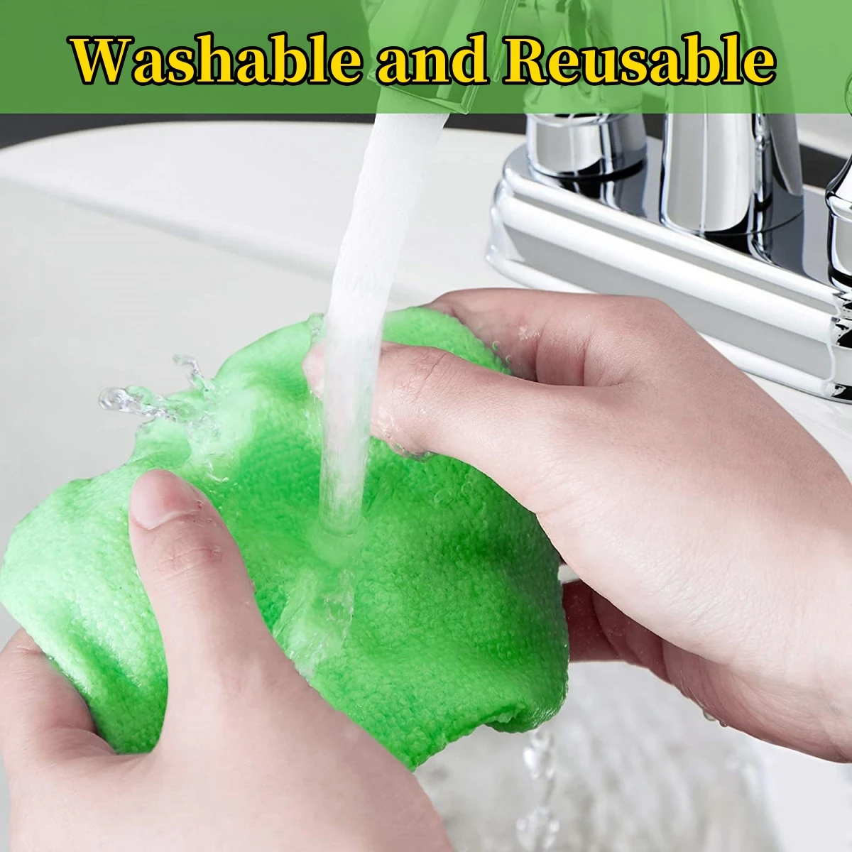 3-Piece Long Handle Windshield Defogging and Dust Removal Cleaning Set with Reusable Cloth Pads