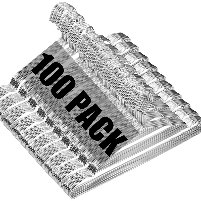 Hangers 100 Pack Wire Hangers Heavy Duty Clothes Hanger Ultra Thin Space Saving Metal Hangers16.5in