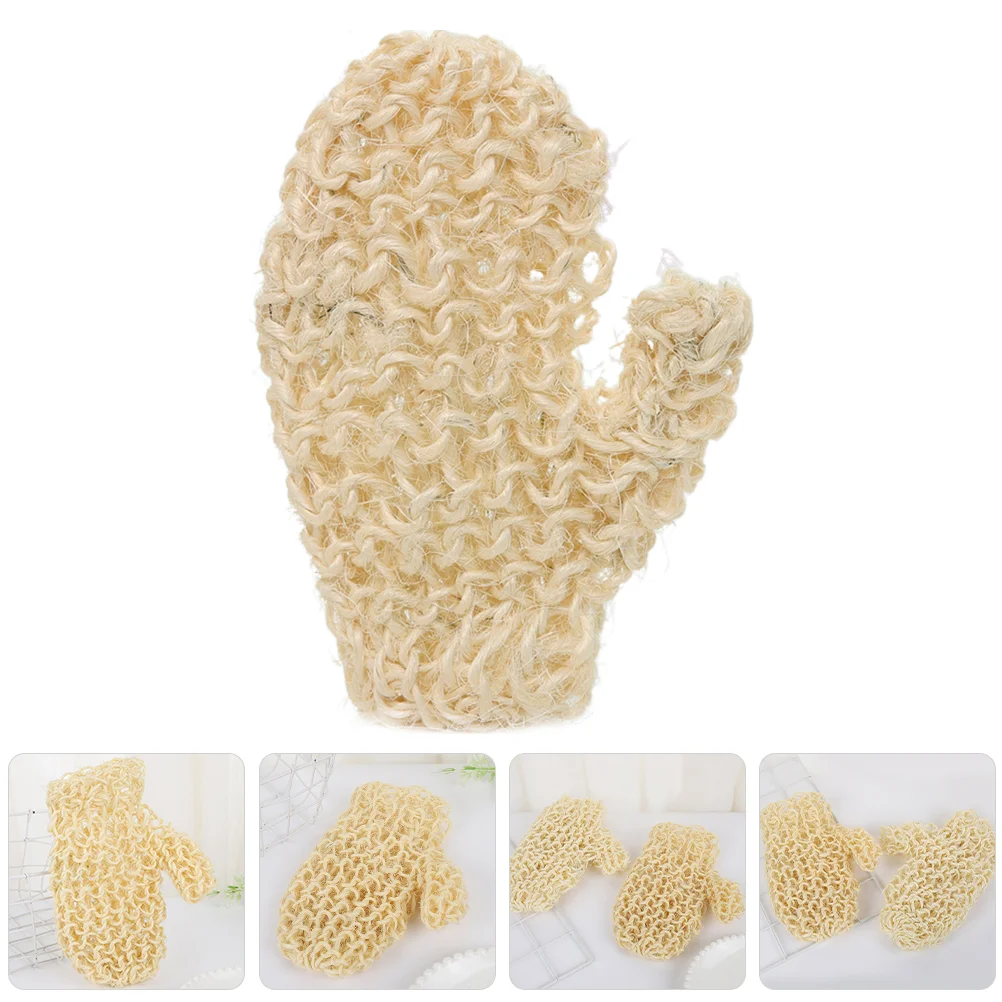 Braided Shower Gloves Exfoliator Exfoliating Skin Cleaning Scrub Take Bath Thumb for Body