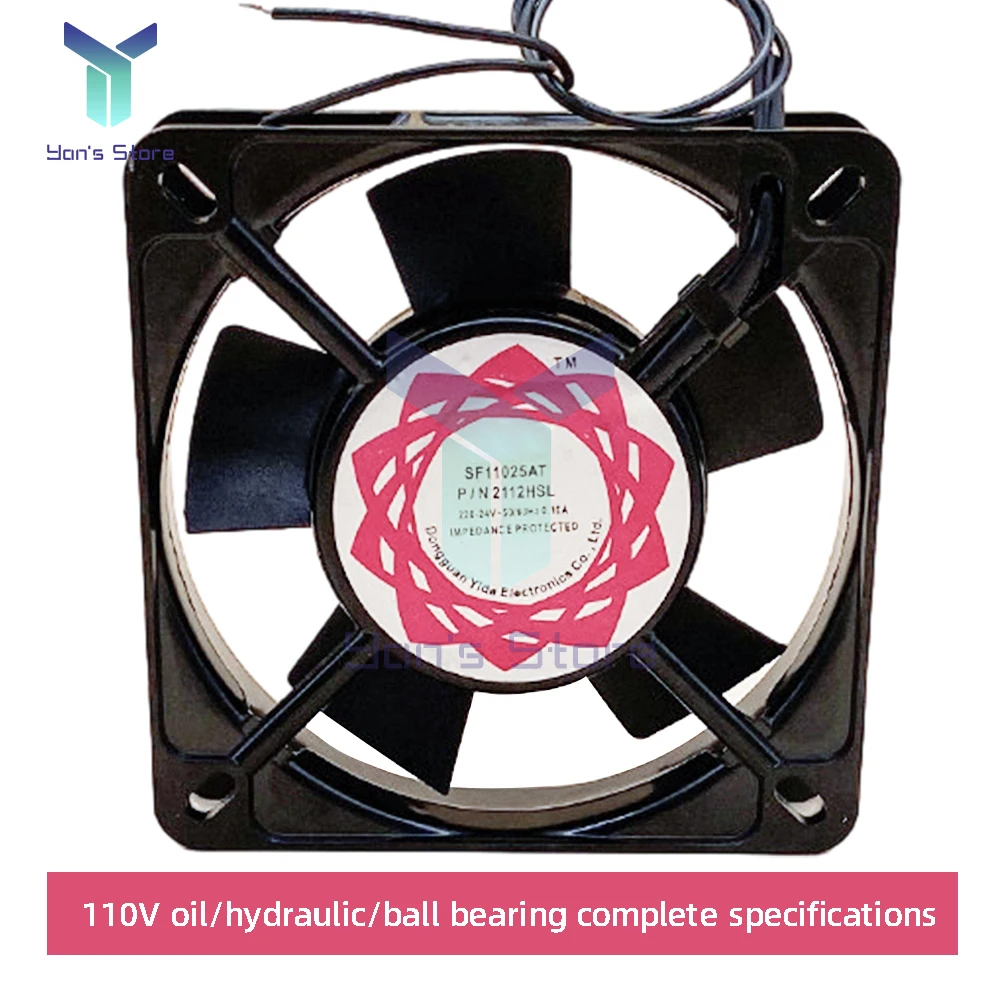 

1PC 110x110x25mm Cooling Oil Bearing Heat Dissipation Fan AC110V/220V 0.1A Motor Case Fan Industrial Quiet Cooling Fan SF11025