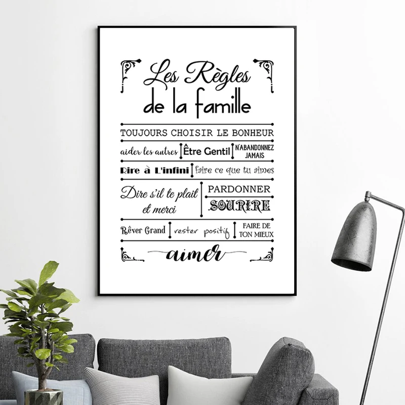 French House Rules Quote Canvas Art Print Poster Wall Decor Dans Cette Maison Quote Canvas Painting Home Decoration Canvas Art Print Poster Art Print Posterprint Poster Aliexpress