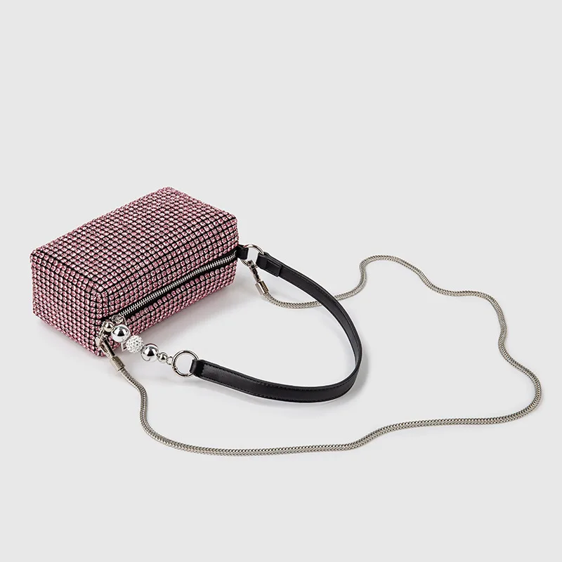 Women's Bags 2024 Summer Style Fashion Handmade One-shoulder Crossbody Bag Full of Diamonds Handbag with Shoulder Strap
