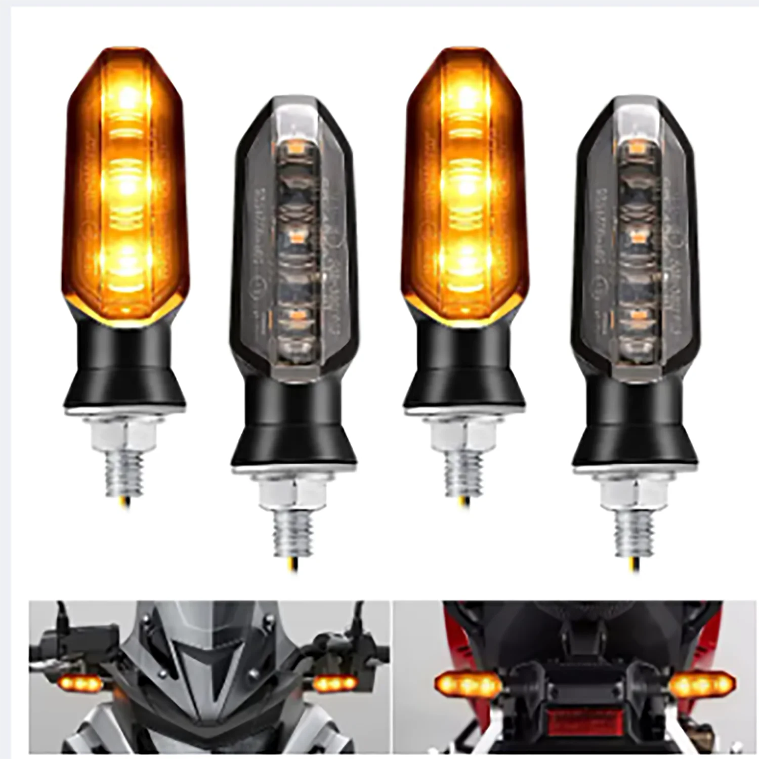 Indicatori Moto OXFORD ATOM Mini LED Neri - 13x58mm, Con 2 Resistenze