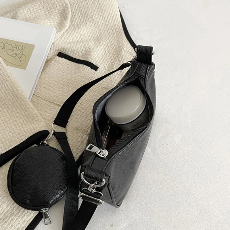 Retro Solid Color PU Leather Shoulder Underarm Bag Women's Fashion Handbags Casual Hobos Purses and Handbag Ladies Hand Bags