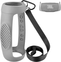 Silicone Waterproof Travel Case for Portable Bluetooth Speaker (Light Grey)