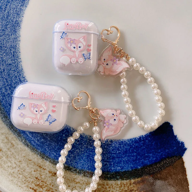 

Прозрачный чехол с браслетом и ремешком Disney LinaBell для Apple AirPods 2 3 Pro, чехлы для IPhone, Bluetooth-наушники, чехол для наушников