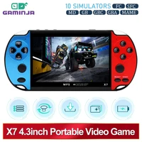 קונסולת משחקים ניידת GAMINJA X7 בגודל 4.3 אינץ' עם מסך IPS, נגן משחקים באיכות HD עם 10000 משחקים מובנים ל-GBA GBC NES GBC 1