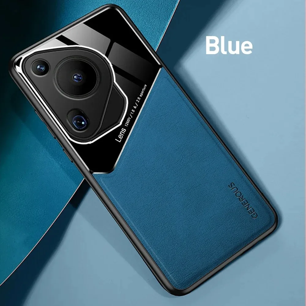 Leather Texture Case For Huawei Pura 70 Ultra P70 P60 Pro Cover With Car Magnetic Suction Holder Coque Fundas Capa_voghion.com