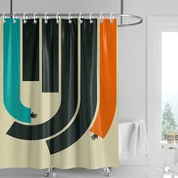 Abstract Plant Art Shower Curtain Morandi Color Rainforest Illustration Bathroom Shower Room Partition Curtain Decoration 2