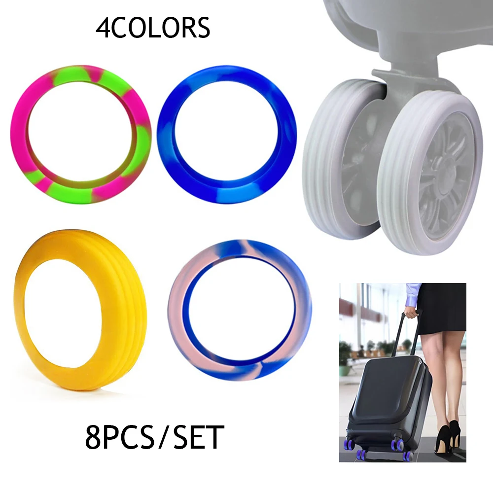 

8PC Luggage Wheels Protector Silicone Luggage Accessories Wheels Cover For Most Luggage Reduce Noise For Travel Luggage Suitcase