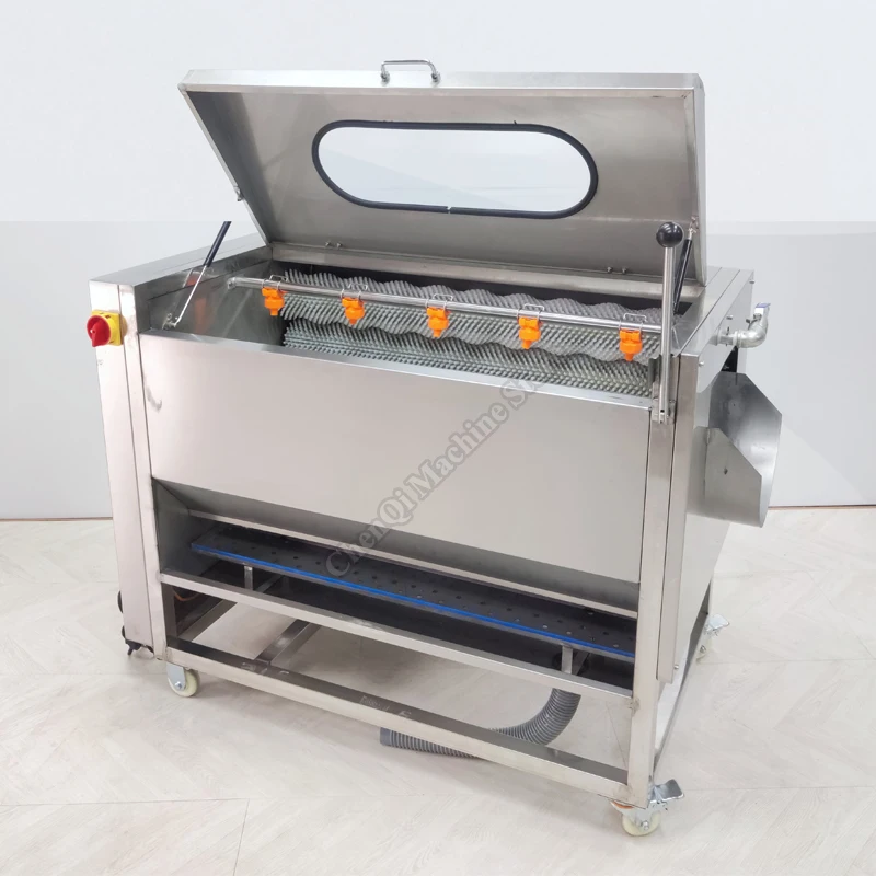 Potato Cleaning Peeling Machine Brush Automatic Water Spraying Radish Oyster Commercial Washing Equipment 4