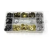 80 sets （silver/bronze/black/gold) 8/10/12.5/15 mm Snap Button+ install tools Boxed Snaps Buttons Rivets Clothing Metal button 5