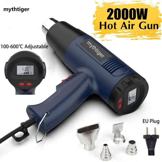 2000W Industrial Fast Heating Hot Air LCD Digital -controlled Handheld Heat  Blower Electric Adjustable Heat Tool (EU Plug)