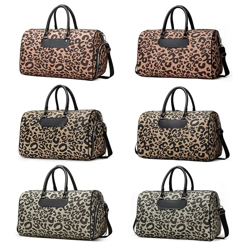 

2022 Fashion Waterproof Travel Bags , Women Fitness Leopard Patten Handbag , Shoulder Bag Business Large Trip Tote Luggage