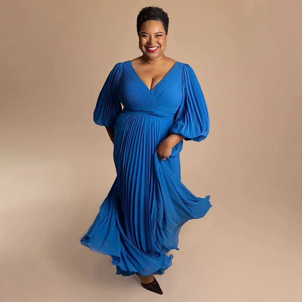 

Plus Size Women Party Dress V Neck Ruffle Elegant Dress 2022 Autumn Evening Casual Robe Female Luxury Designer Wholesale Cloth