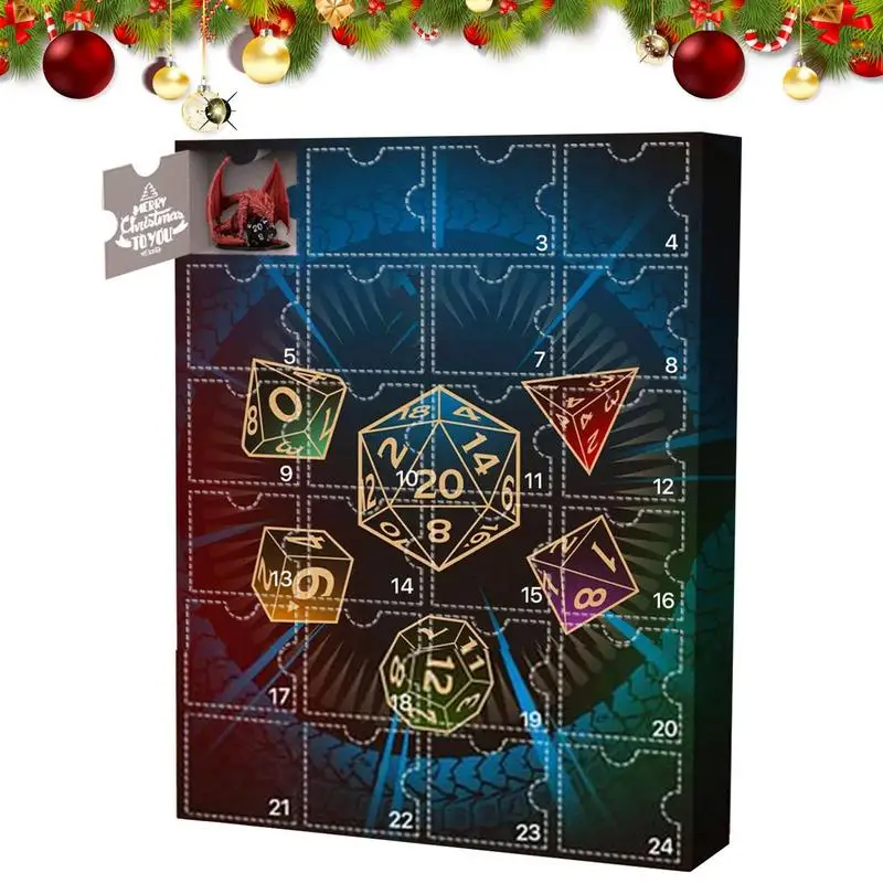 Christmas Advent Calendar Dungeons Advent Calendar Miniature Game Figures Set Countdown Collectibles for Kids