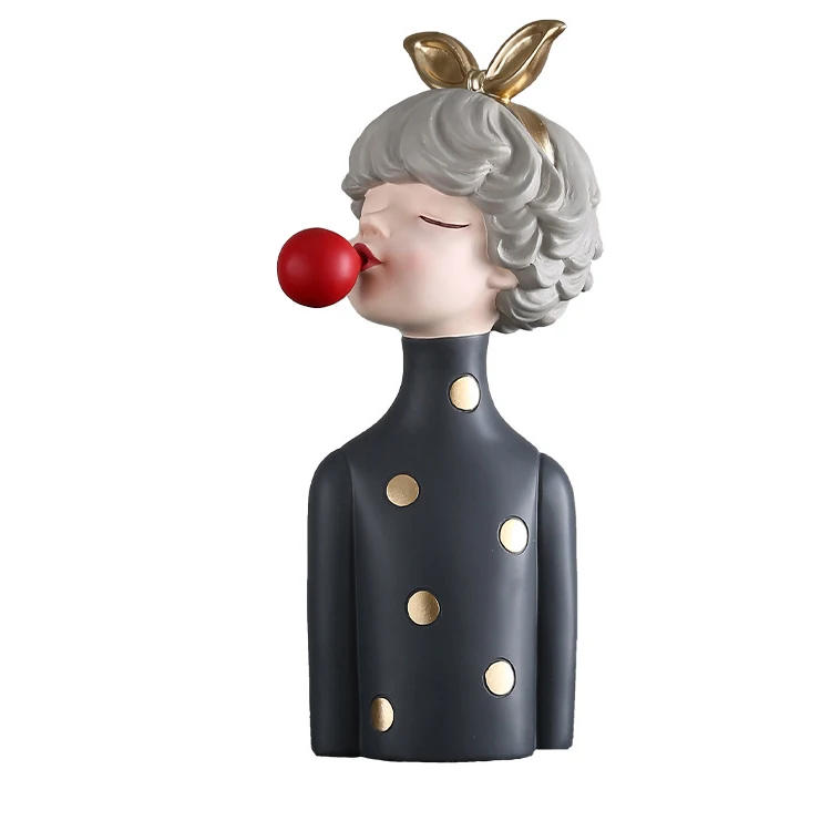 

Nordic creative blowing Bubble gum bow girl decorations household accessories girl gum sculpture