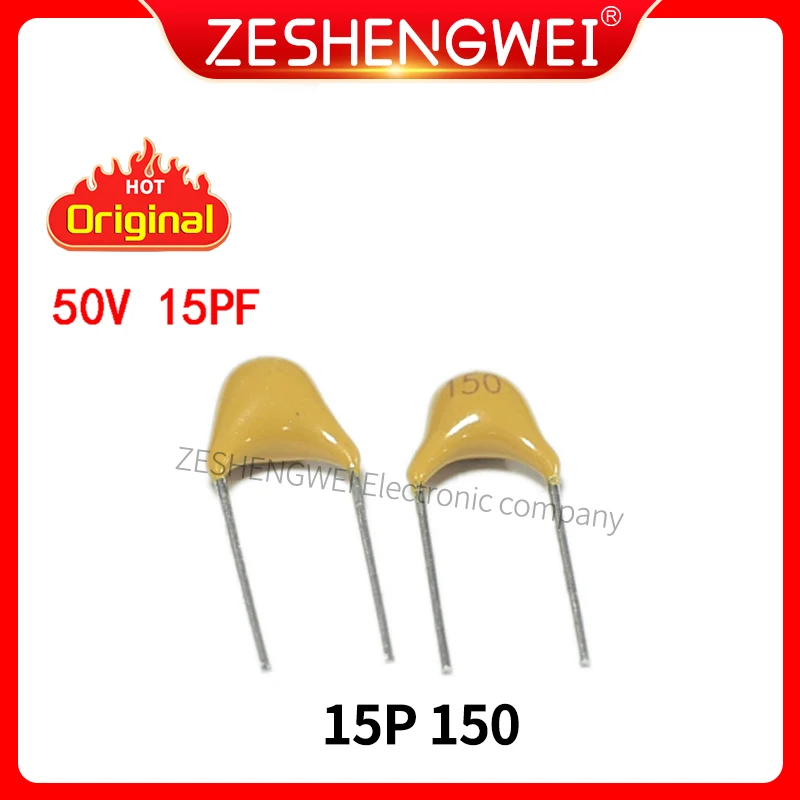 100PCS Monolithic Capacitor 15P Code 150PF 50V Pin Pitch 5.08 MM Non-polar Capacitors