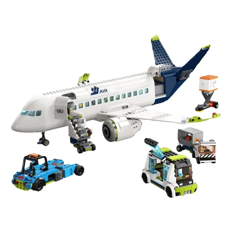 MINISO 디즈니 승객 비행기 MOC 브릭, 도시 항공기 비행기 생성자 호환, 60367 교육 장난감, 어린이 크리스마스 선물