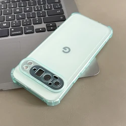 Luxury Transparent Airbag Soft Silicone Shockproof Case for Google Pixel 11 Pro XL (Green)