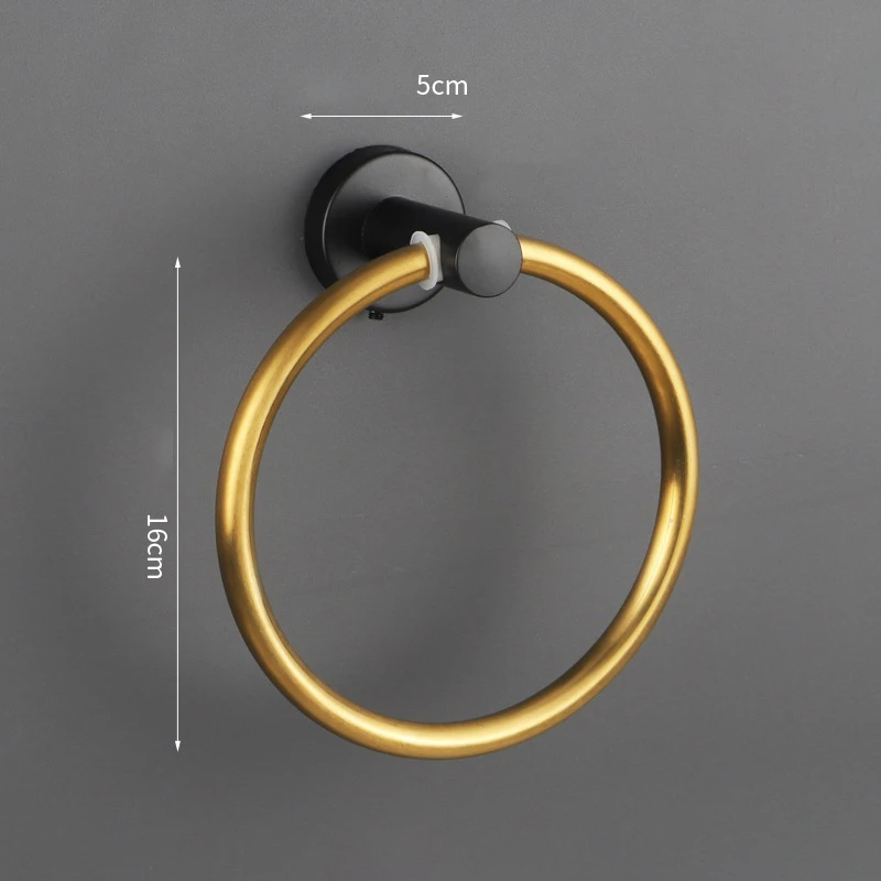 Takzerotop Towel Ring Holder Bathroom Hook Stainless Steel Wall-Mounted Round Towel Rack