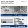 Stainless Steel 33x22 Drop In Kitchen Sink Workstation 16 Gauge Single Bowl Fast Drain Deep Over Counter Includes Cutting Board 6