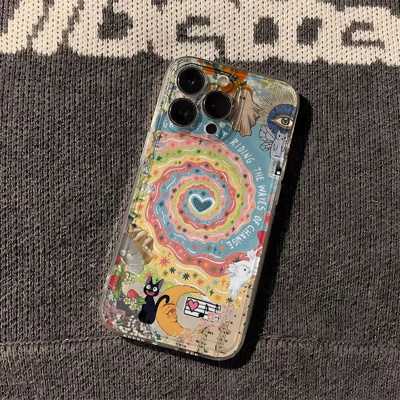 Fashion Art Retro Pattern Soft Phone Case For iPhone 16 15 14 13