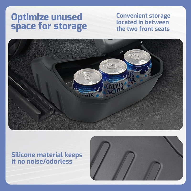 Rear Center Console Organizer For Tesla Model 3 Highland Backseat Storage Box Trash Can Rear 2Nd Row Seat Organizer