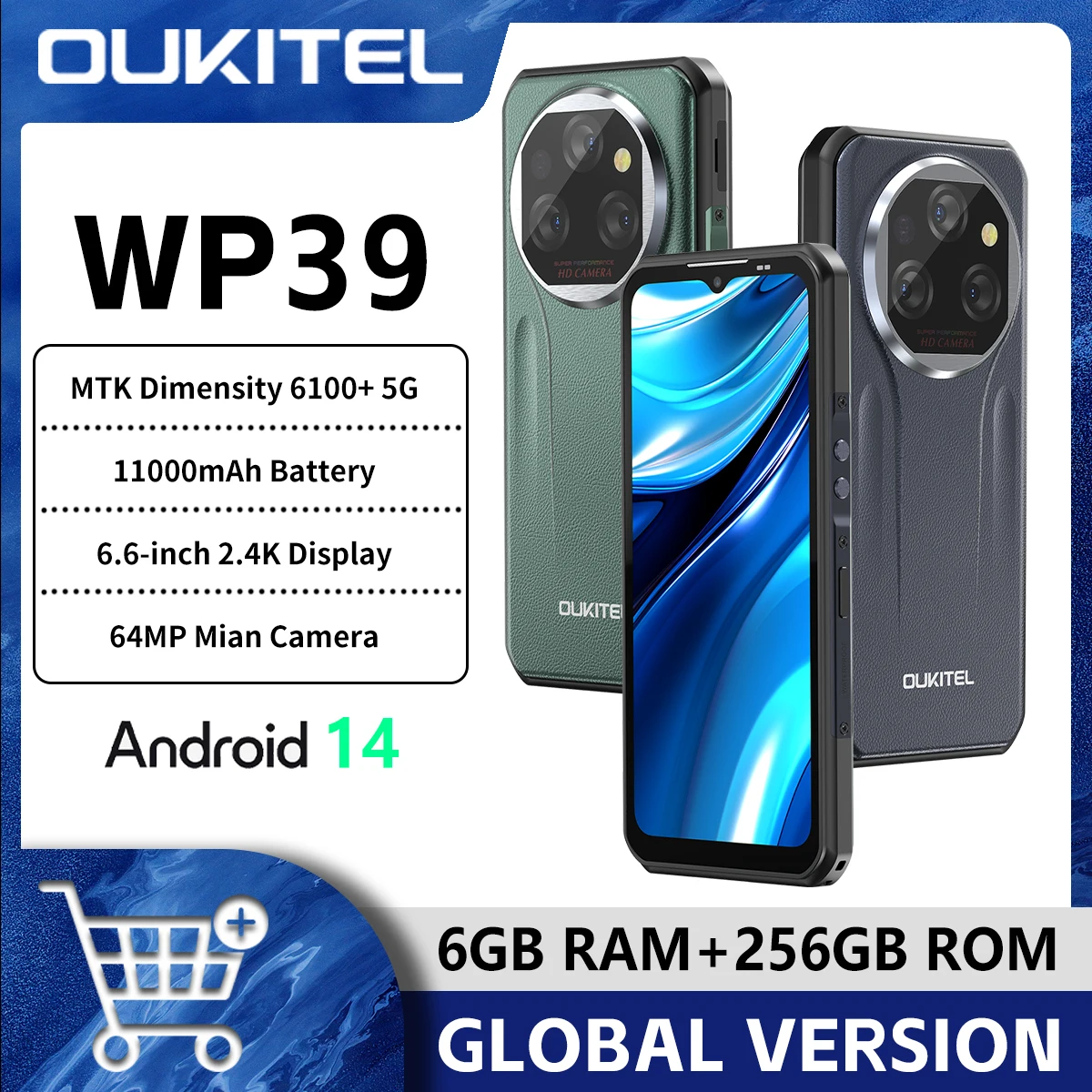 グローバルバージョン Oukitel WP39 頑丈なスマートフォン MTK