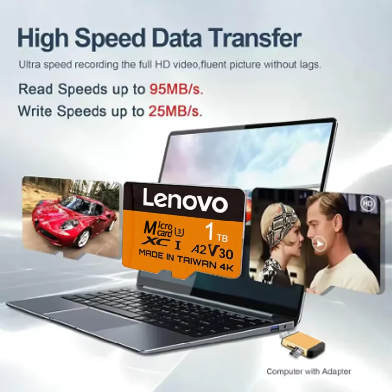 레노버 클래스10 마이크로 TF SD 카드 메모리 카드 64GB 512GB 256GB 마이크로 TF 카드 128GB 메모리 카드 (카메라용 어댑터 포함)