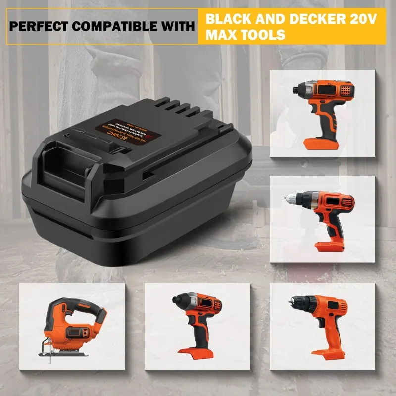 Bosch 18V GBA 시리즈 리튬 이온 배터리용 ALASICKA 배터리 어댑터 BS18BD는 블랙&데커 18V 20V 전동 공구에 사용할 수 있도록 변환됩니다.