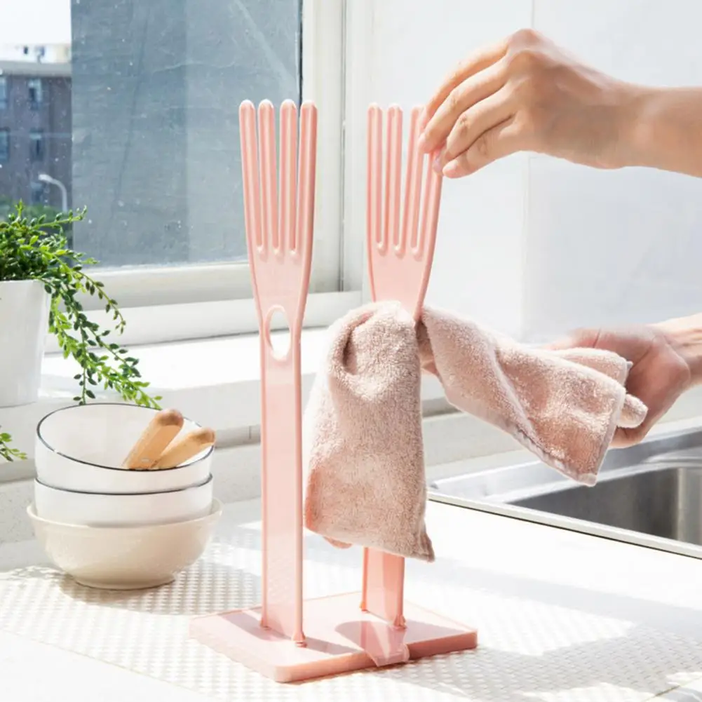 

Housework Gloves Drying Rack Kitchen Supplies Countertop Glove Drying Rack with Drainboard Efficient Dishwashing Glove Storage