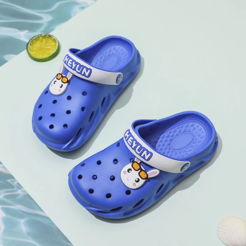 Kids Garden Shoes Kawaii Rabbit Flat Cute Designer Sandals Slippers Children's Anti Skid Summer Hole Beach Shoes for Girls Boys