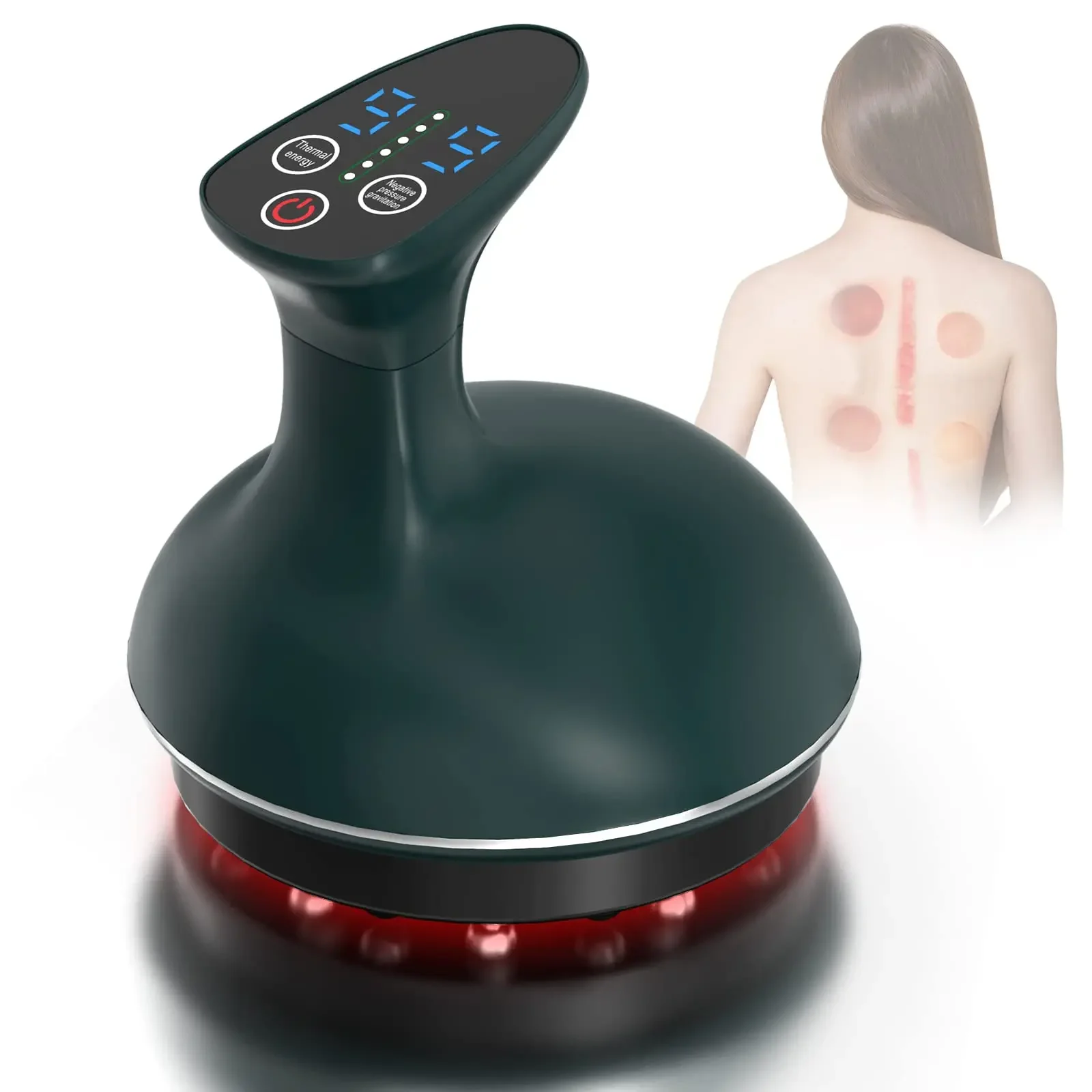 Cupping Therapy Set, Machine Cellulite Massager Remover, Back Massager with Heat, Gua Sha Massage Tool for Back Body Muscle Leg