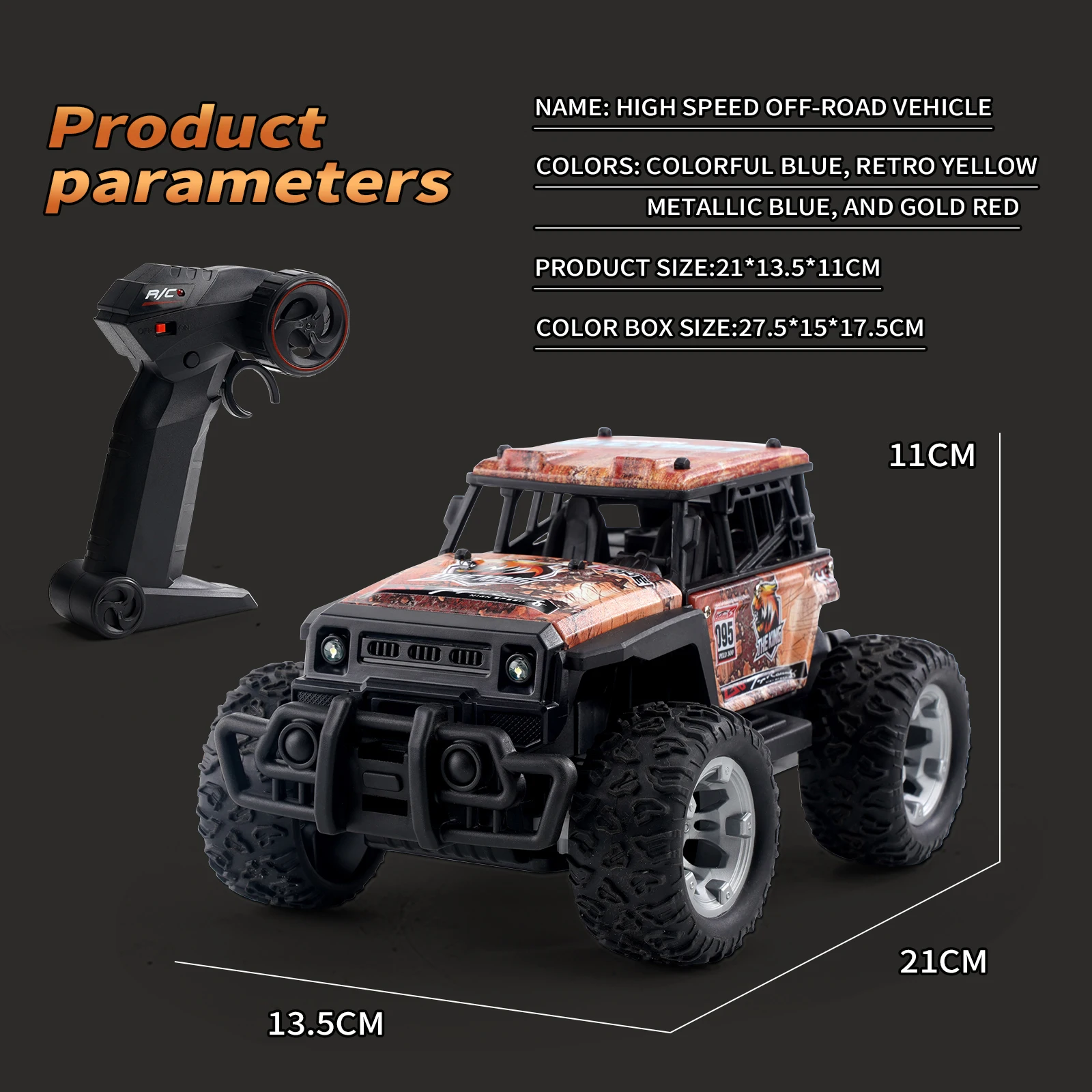 JJRC Q181 30KM/H 1:20 RC Car With LED Lights 2.4Ghz Double Motors RC Monster Truck All Terrain Off Road High Speed RC Racing Car 4